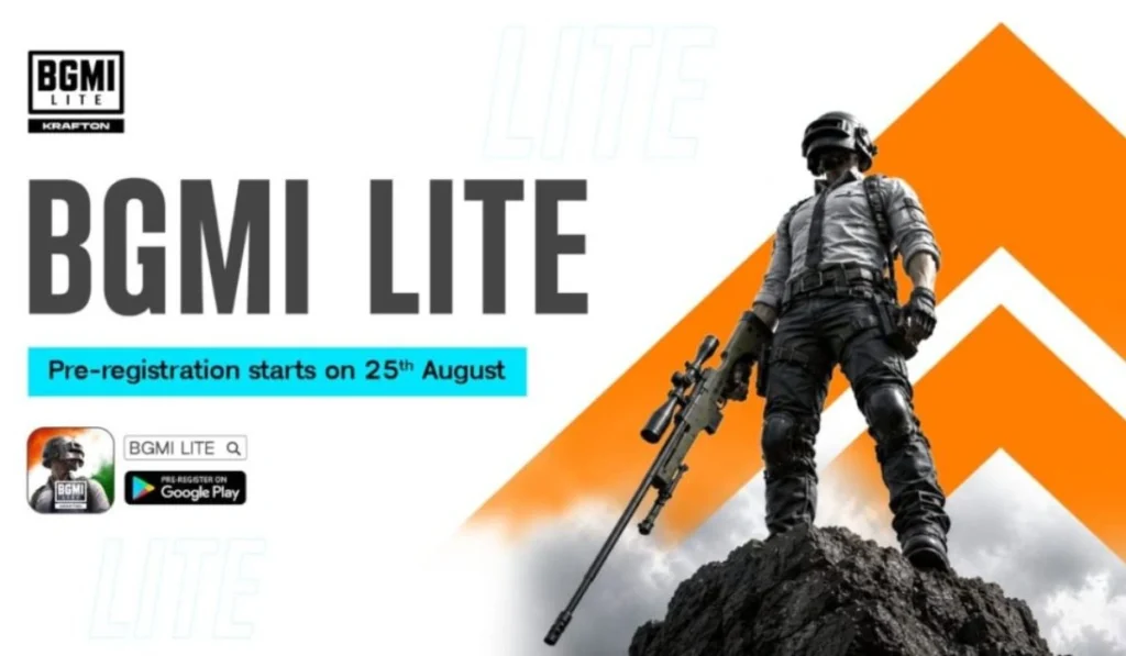 BGMI LITE pre-registration starts on 25th August. Soldier with a sniper rifle on a rocky peak